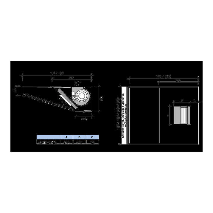 Campana Industrial Baja Silueta 400°C/2h - Modelo TAU-FIRE PARED (ECO-FIRE) - Imagen 2